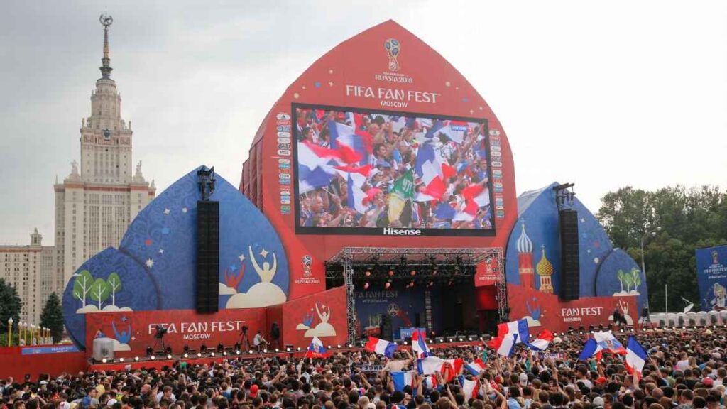 Sport de olho! Fan Fest durante Copa do Mundo da Rússia, em 2018